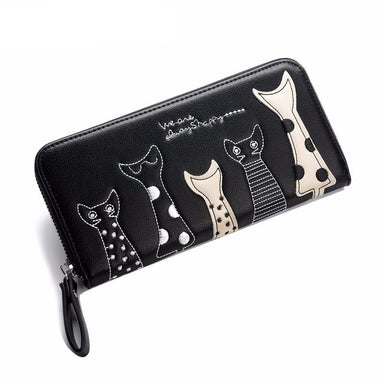 Cartoon Cat Zip Long Wallet
