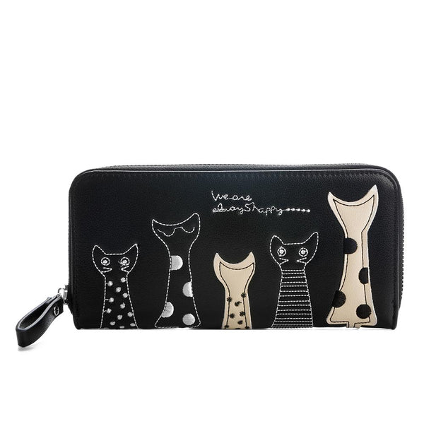 Cartoon Cat Zip Long Wallet
