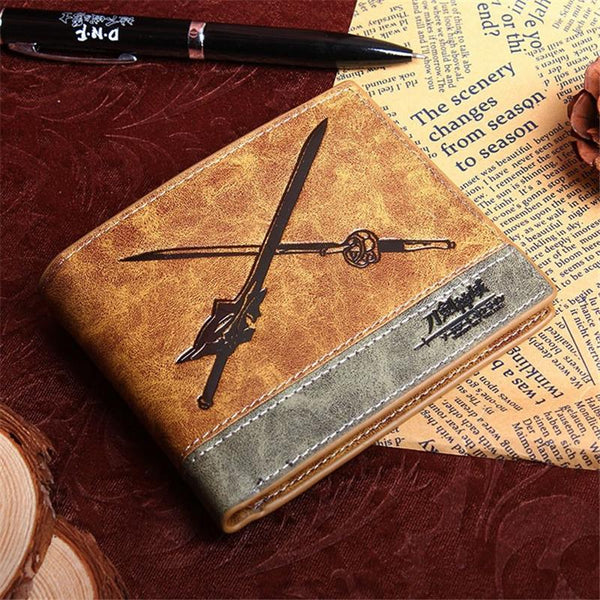 Kirito Asuna Sword Leather Bifold Wallet