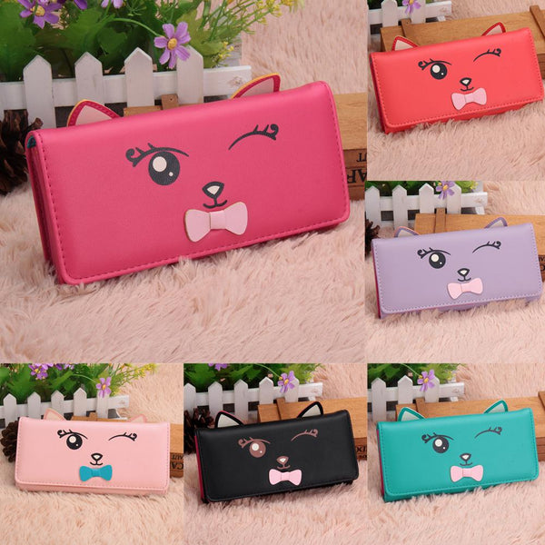 Cartoon Cat & 3D Ears Long Wallet