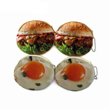 3D Burger/Egg Zipper Coin Purse