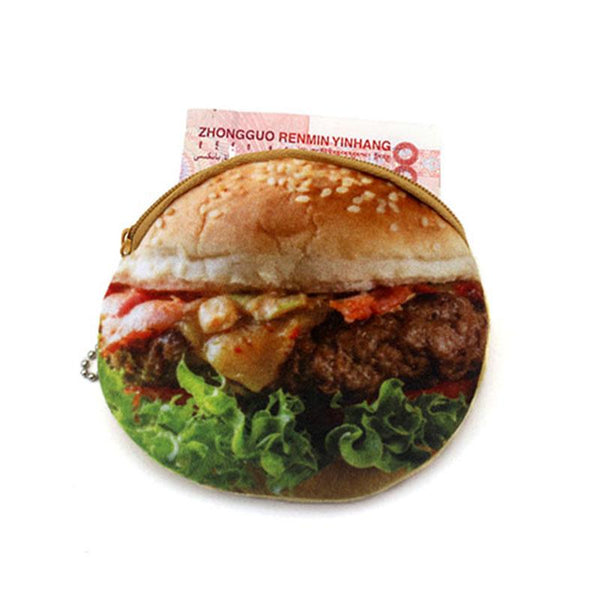 3D Burger/Egg Zipper Coin Purse