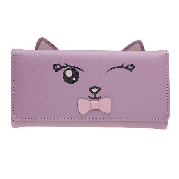 Cartoon Cat & 3D Ears Long Wallet