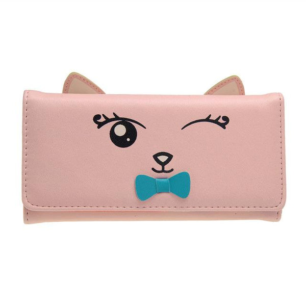 Cartoon Cat & 3D Ears Long Wallet