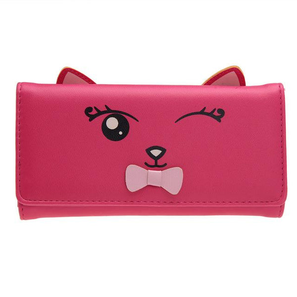 Cartoon Cat & 3D Ears Long Wallet