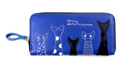 Cartoon Cat Zip Long Wallet
