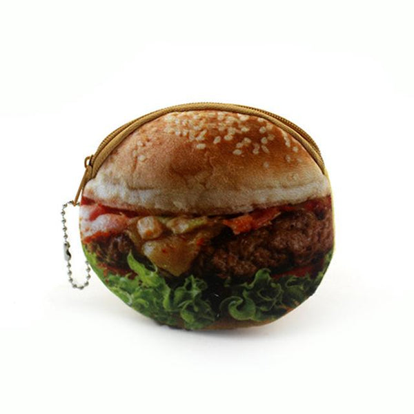 3D Burger/Egg Zipper Coin Purse